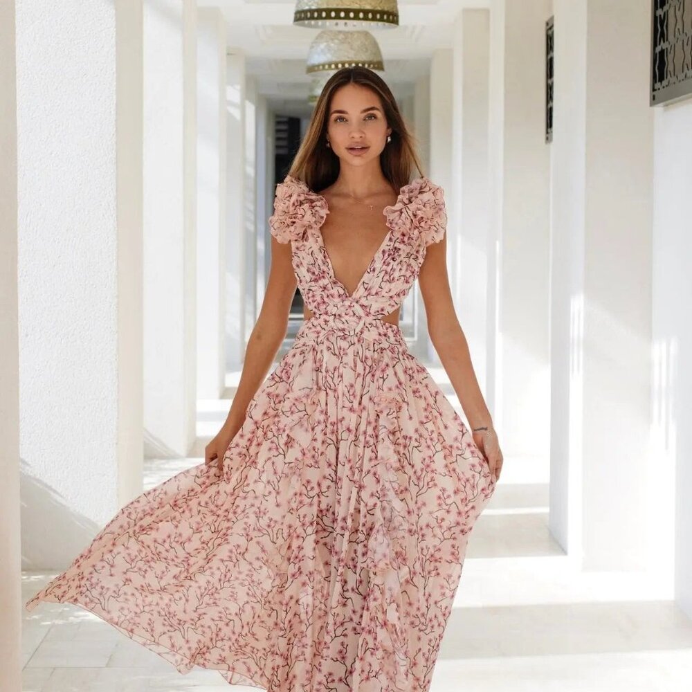 Floral Pink Maxi Dress